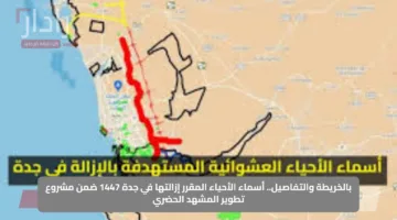 بالخريطة والتفاصيل.. أسماء الأحياء المقرر إزالتها في جدة 1447 ضمن مشروع تطوير المشهد الحضري