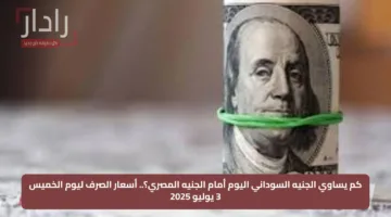 كم يساوي الجنيه السوداني اليوم أمام الجنيه المصري؟.. أسعار الصرف ليوم الخميس 3 يوليو 2025