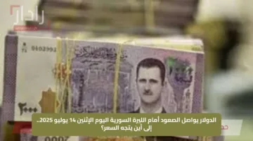الدولار يواصل الصعود أمام الليرة السورية اليوم الإثنين 14 يوليو 2025.. إلى أين يتجه السعر؟