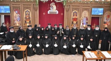 البابا تواضروس الثاني يترأس صلوات رهبنة 9 راهبات بـدير مار جرجس في الخطاطبة