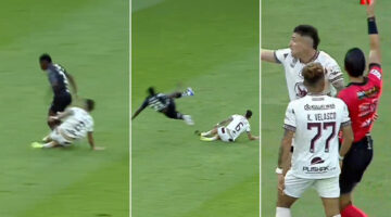 فوضى عارمة واشتباكات بالملعب بعد إصابة لاعب بكسر مروع في لقطة صادمة