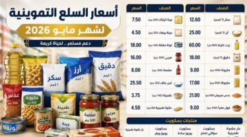 استقرار معظم أسعار السلع التموينية لشهر مايو مع تسجيل زيادات محدودة لبعضها
