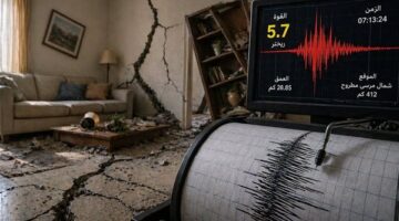 زلزال بقوة 5.7 ريختر يضرب شمال مرسى مطروح ويصل تأثيره للقاهرة والإسكندرية