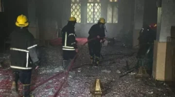 الحماية المدنية تسيطر على حريق نشب في مسجد التقوى بمنطقة العجوزة