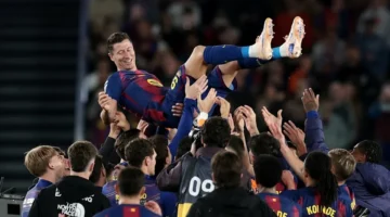 ثلاثية برشلونة في شباك بيتيس تودع ليفاندوفسكي بليلة استثنائية في الدوري الإسباني