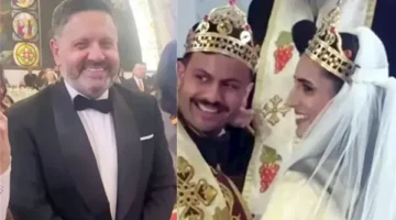 لقطات من حفل زفاف نجل الفنان إدوارد داخل الكنيسة أثناء صلاة الأكاليل