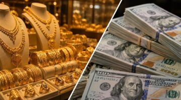 تقلبات سعر الدولار والذهب في البنوك والصاغة خلال تعاملات يوم السبت السادس يونيو