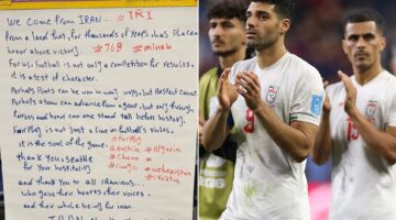 رسالة إيرانية بخط اليد تثير الجدل بعد التعادل التاريخي مع منتخب مصر