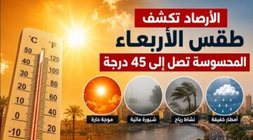 طقس الأربعاء يشهد حرارة محسوسة تصل إلى 45 درجة مع فرص للأمطار والشبورة