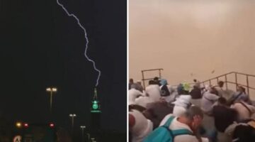 عاصفة ترابية تجتاح جبل النور وتحذيرات من هطول أمطار غزيرة بمكة المكرمة
