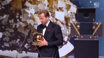 هاري كين يتوج بجائزة الكرة الذهبية كأفضل لاعب في العالم لعام 2026